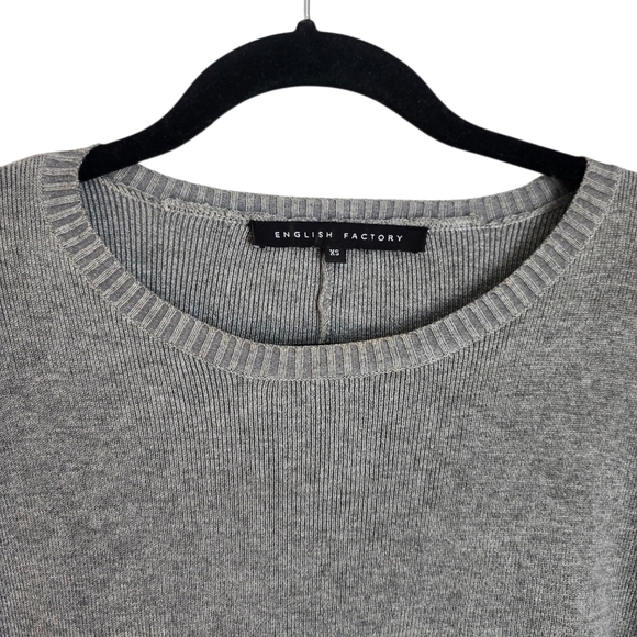 English Factory Gray Open Back Crew Neck Sweater - Picture 4 of 4